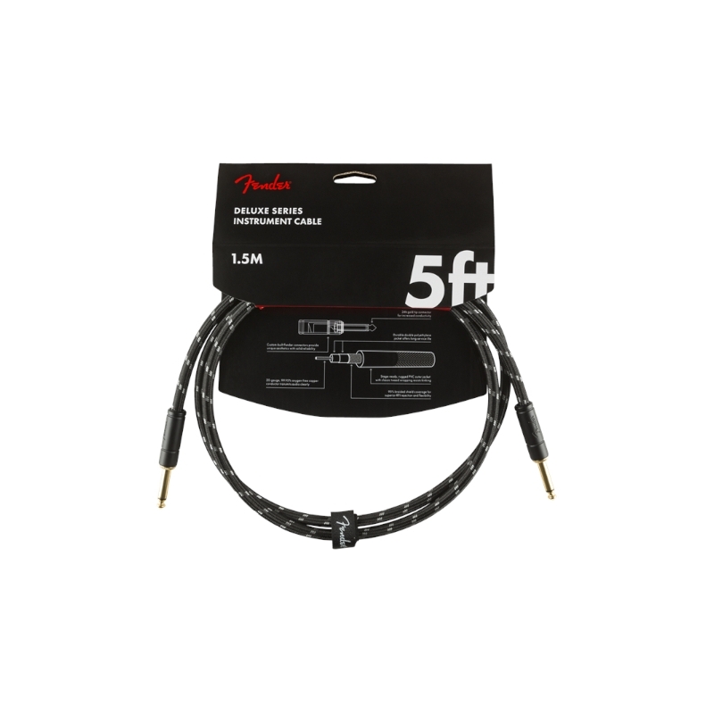 Fender® Deluxe Instrument Cable 1,5m Black Tweed
