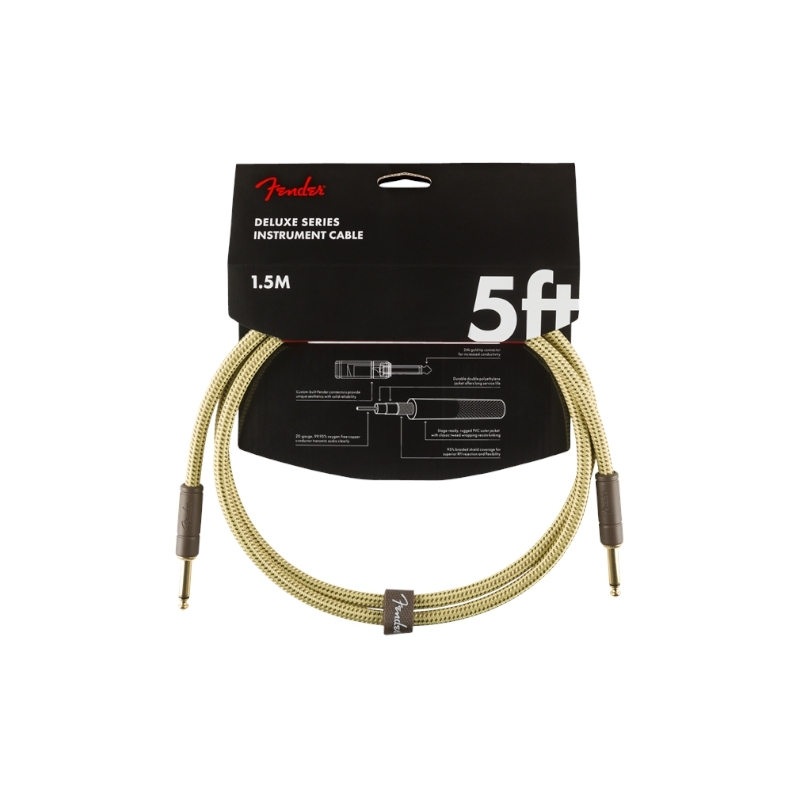 Fender® Deluxe Instrument Cable 1,5m Tweed