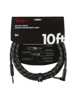 Fender® Deluxe Instrument Cable Angled 3m Black Tweed