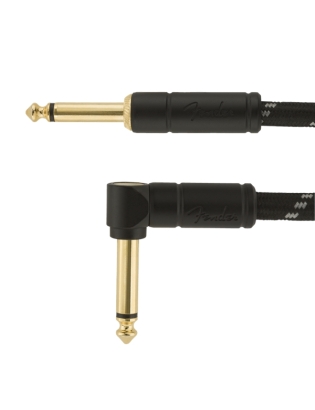 Fender® Deluxe Instrument Cable Angled 5,5m Black Tweed