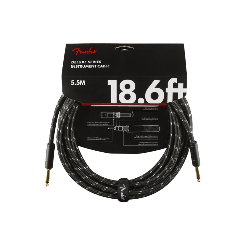 Fender® Deluxe Instrument Cable 5,5m Black Tweed