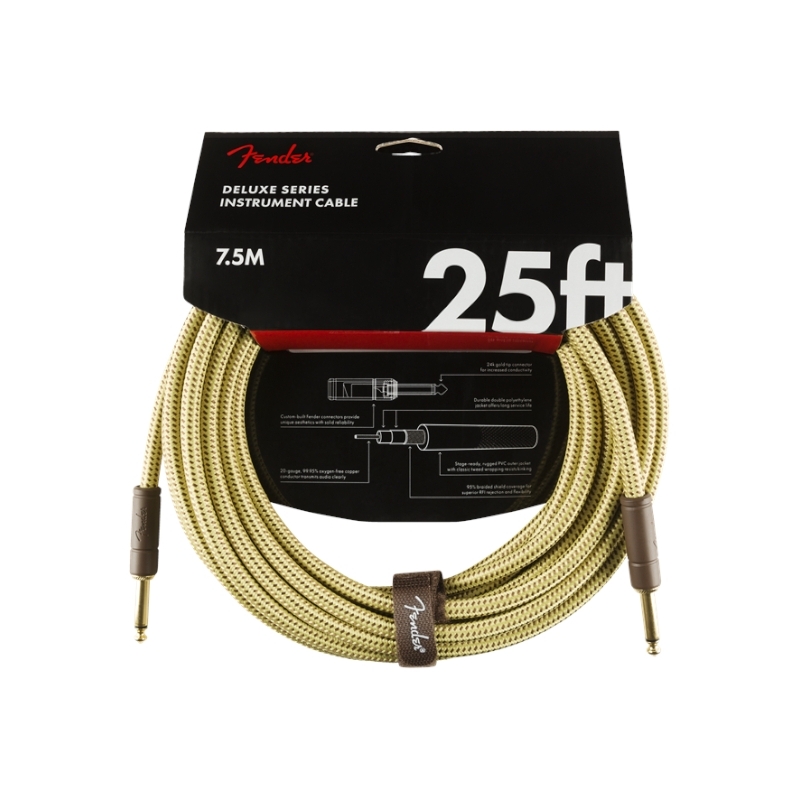 Fender® Deluxe Instrument Cable 7,5m Tweed