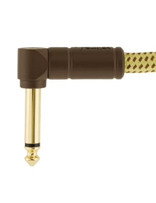 Fender® Deluxe Instrument Cable Angled 30cm Tweed