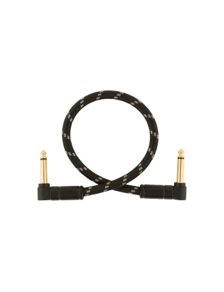 Fender® Deluxe Instrument Cable Angled 30cm Black Tweed