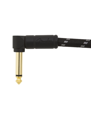 Fender® Deluxe Instrument Cable Angled 30cm Black Tweed