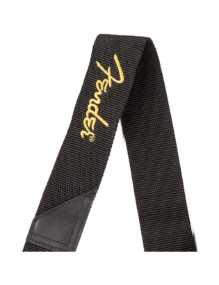 Fender® Black Poly Strap Yellow Logo