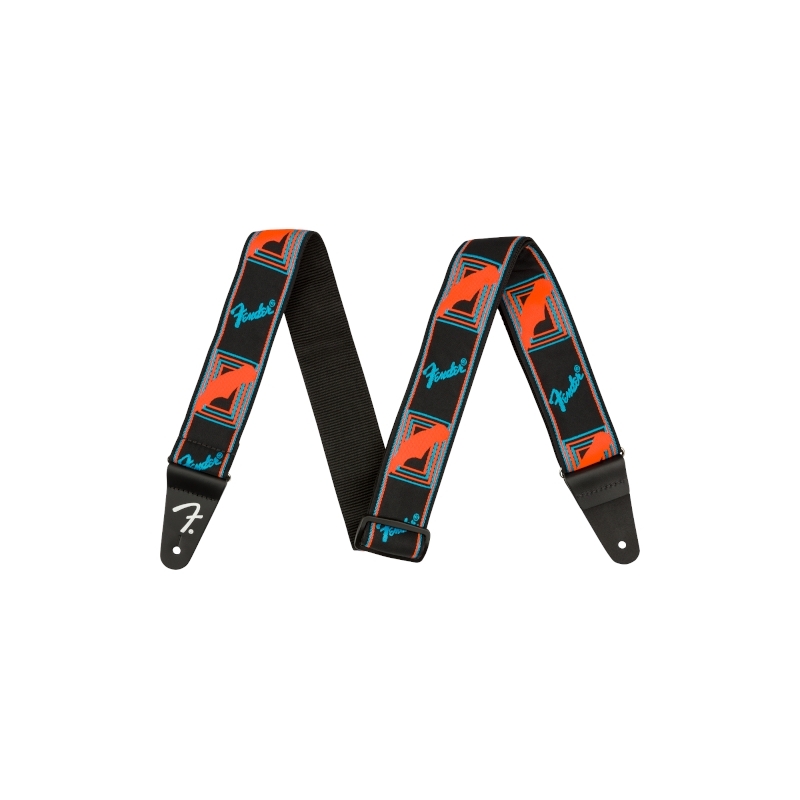 Fender® Neon Monogrammed Strap Blue/Orange