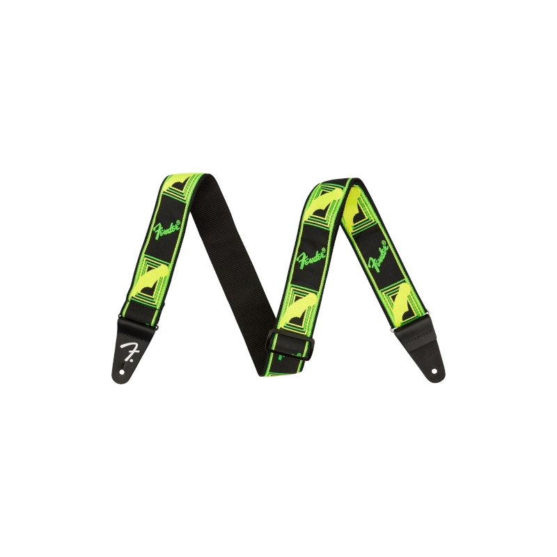 Fender® Neon Monogrammed Strap Green/Yellow