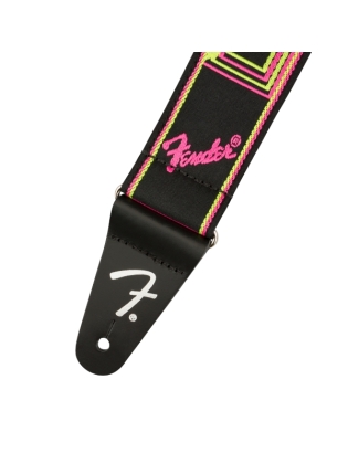 Fender® Neon Monogrammed Strap Yellow/Pink
