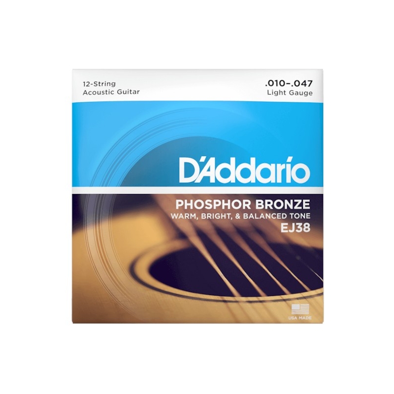D'Addario EJ38 12-String Phosphor Bronze Light