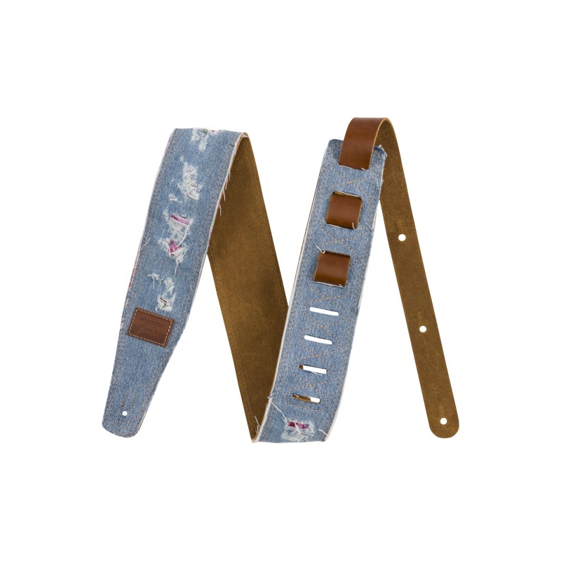 Fender® x Wrangler® Ripped Denim Strap Indigo