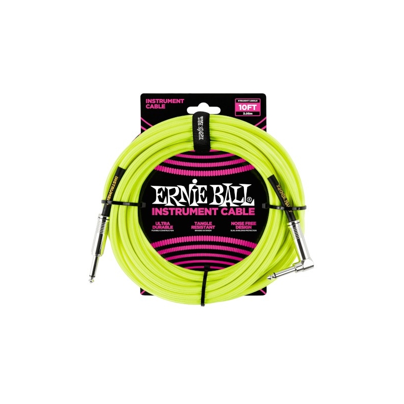 Ernie Ball 6080 Instrument Cable Neon-Gelb 3m