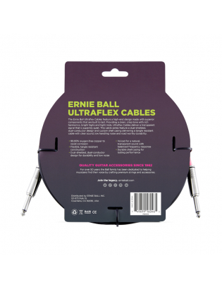 Ernie Ball 6046 Instrument Cable Schwarz 6m