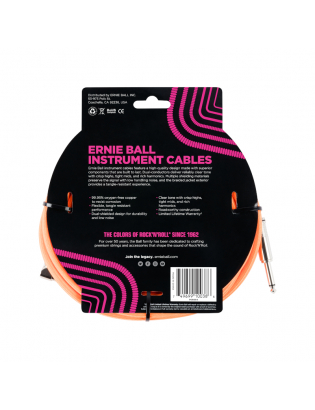 Ernie Ball 6084 Instrument Cable Neon-Orange 5,5m