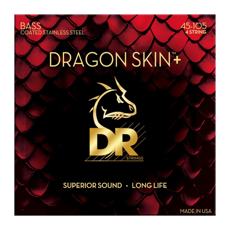 DR Strings DBS-45 Dragon Skin+ Stainless Steel Medium
