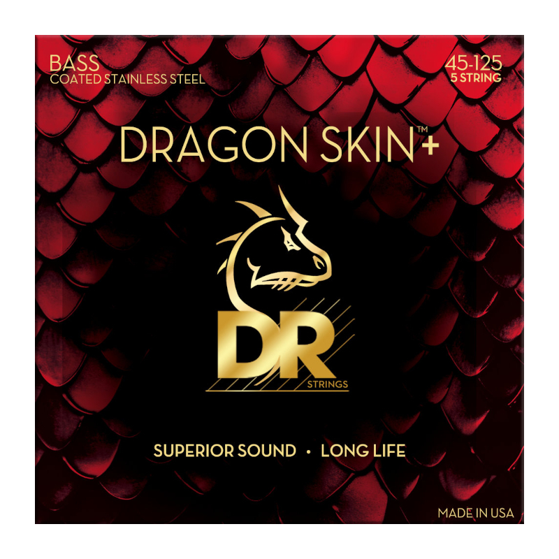 DR Strings DBS5-45 Dragon Skin+ Stainless Steel Light