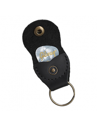 Gibson Premium Leather Pickholder Keychain BLK