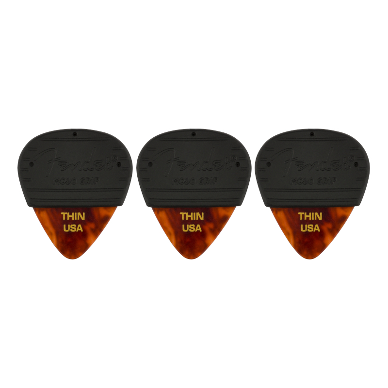 Fender® Mojo Grip™ Celluloid Pick TS Thin 3-Pack