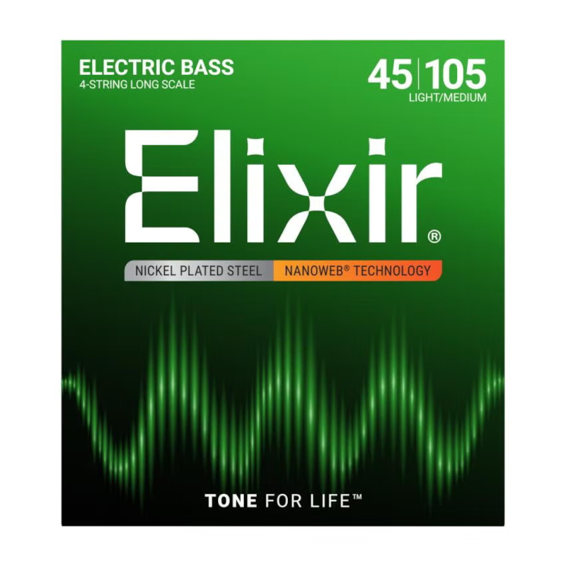 Elixir® 14077 Nanoweb® Electric Bass Nickel Light Medium