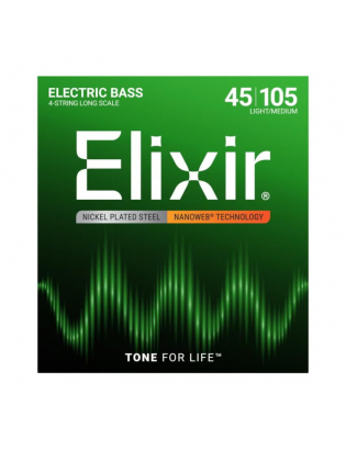 Elixir® 14077 Nanoweb® Electric Bass Nickel Light Medium