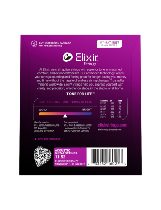 Elixir® 16027 Nanoweb® Phosphor Bronze Custom Light