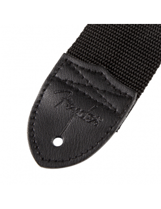 Fender® Black Poly Strap Grey Logo
