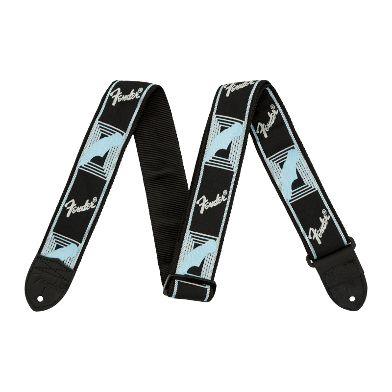 Fender® Monogrammed Strap Black/Grey/Blue