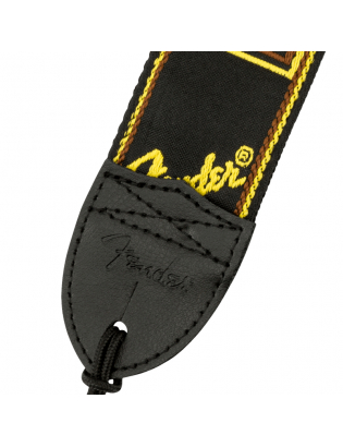 Fender® Monogrammed Strap Black/Yellow/Brown