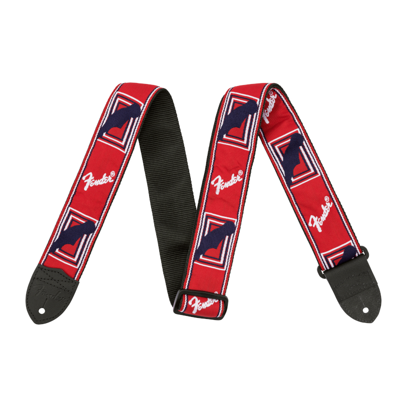 Fender® Monogrammed Strap Red/White/Blue
