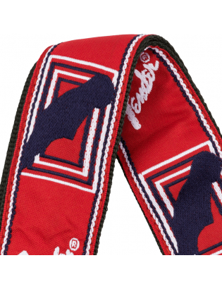 Fender® Monogrammed Strap Red/White/Blue