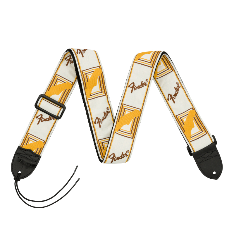 Fender® Monogrammed Strap White/Brown/Yellow