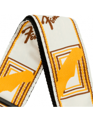 Fender® Monogrammed Strap White/Brown/Yellow
