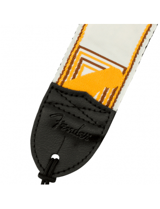 Fender® Monogrammed Strap White/Brown/Yellow